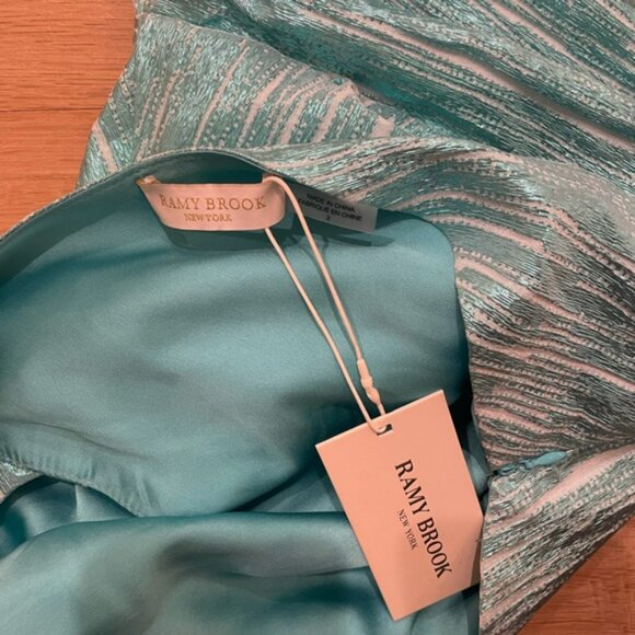 NWT Ramy Brook Linda One Shoulder Mini Dress in Blue - Picture 4 of 4